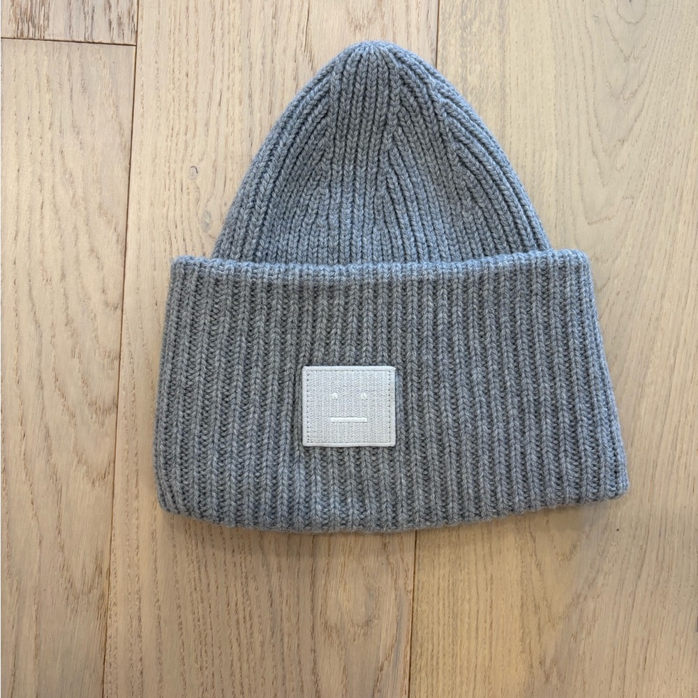 Acne Studios Gray Ribbed Knit Beanie